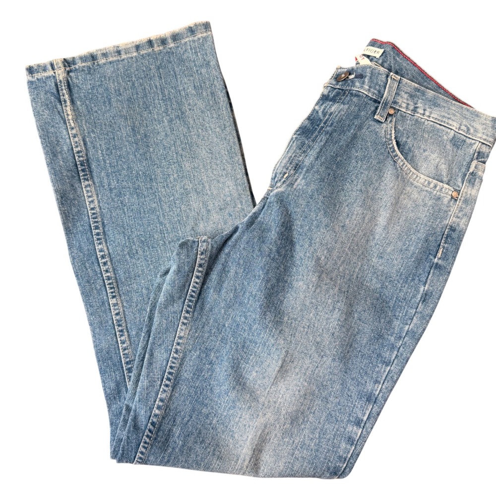 Tommy Hilfiger Women's Classic Boot Cut Denim Jeans (12R) Broken In High Rise
